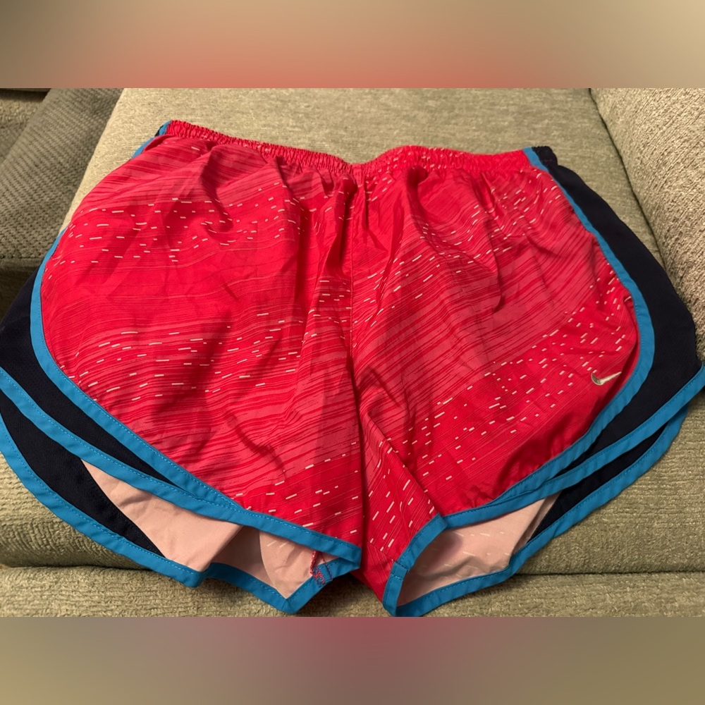 Nike Tempo Women's Dark pink Navy and Blue Athletic Shorts Large